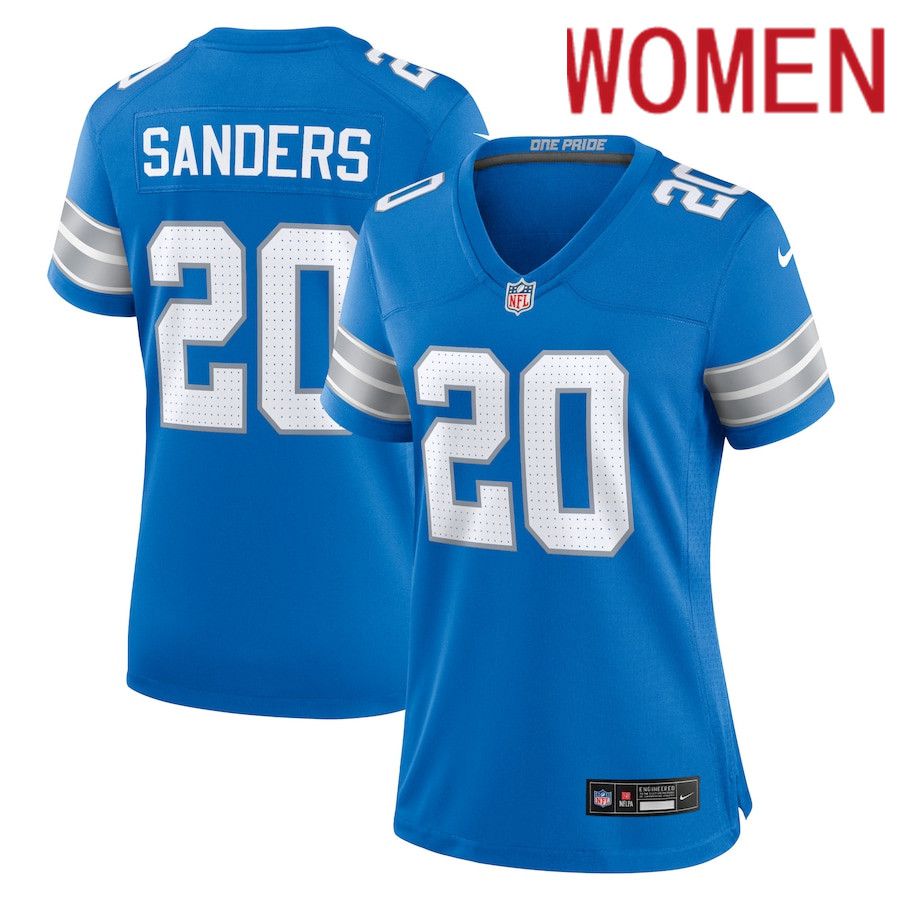 Women Detroit Lions #20 Barry Sanders Nike Blue Retired Player Game NFL Jersey->women nfl jersey->Women Jersey